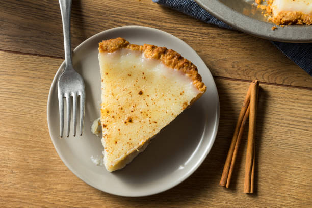 istock Homemade Sweet Sugar Cream Pie 1256767145