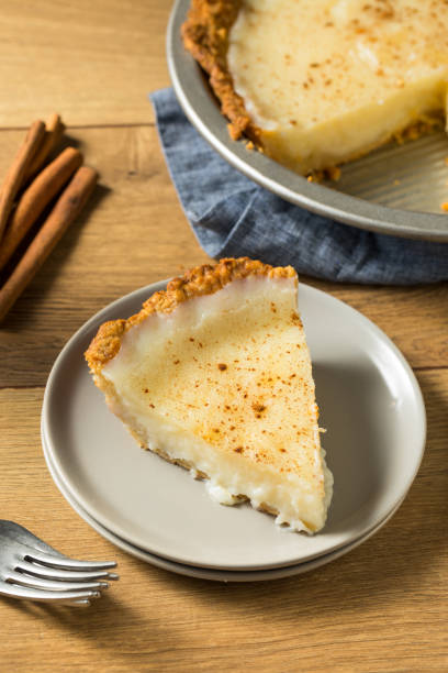 istock Homemade Sweet Sugar Cream Pie 1256767172