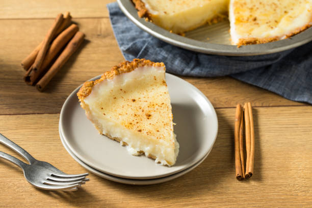 istock Homemade Sweet Sugar Cream Pie 1256767196