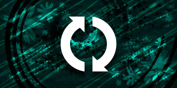 istock Update icon floral emerald green banner background natural design illustration 1256767302