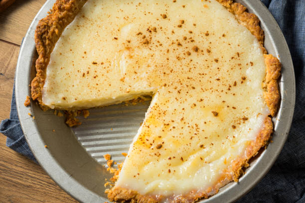 istock Homemade Sweet Sugar Cream Pie 1256767361