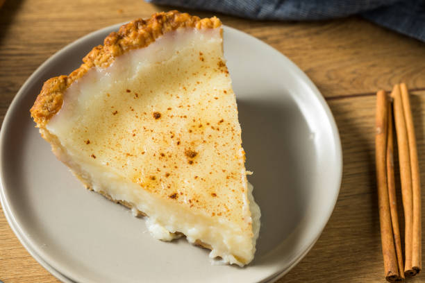 istock Homemade Sweet Sugar Cream Pie 1256767931