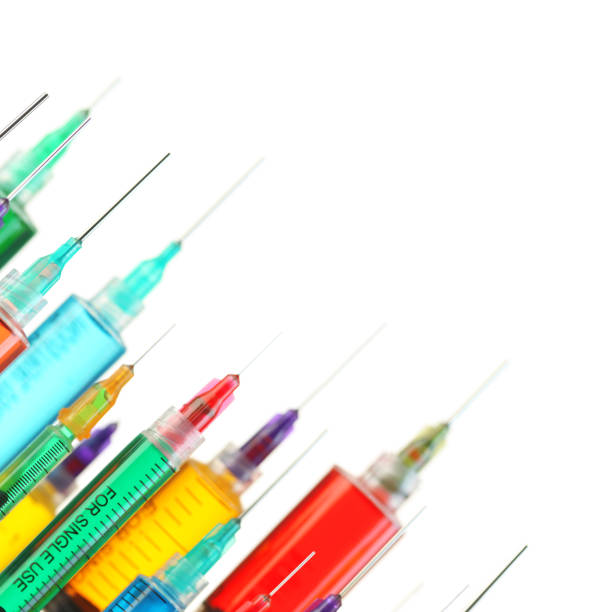 istock Collection of bright and colorful syringes 1256767963