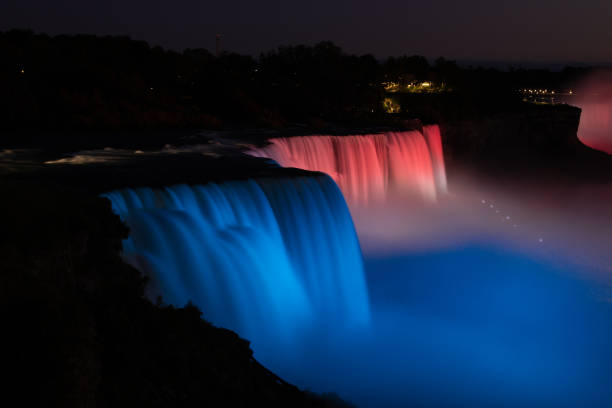 istock Niagara Fall Landscape View Night View Light Show 1256770396