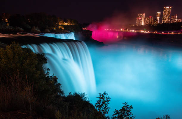 istock Niagara Fall Landscape View Night View Light Show 1256770414