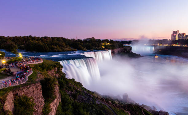 istock Niagara Fall Landscape View Night View Light Show 1256770490