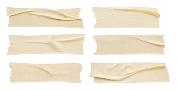 istock Yellow adhesive paper tape set collection isolated on white background 1256776770