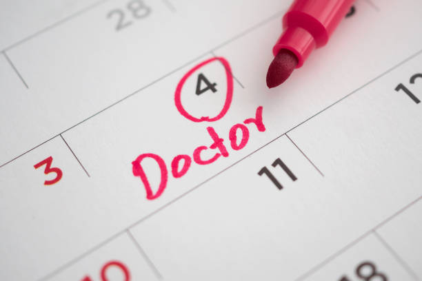 istock important doctor appointment schedule write on white calendar page date close up 1256776791