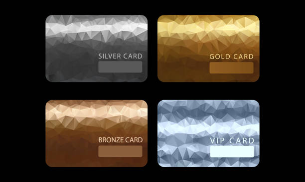 illustrazioni stock, clip art, cartoni animati e icone di tendenza di carte membro premium oro, argento, bronzo, vip - platinum card