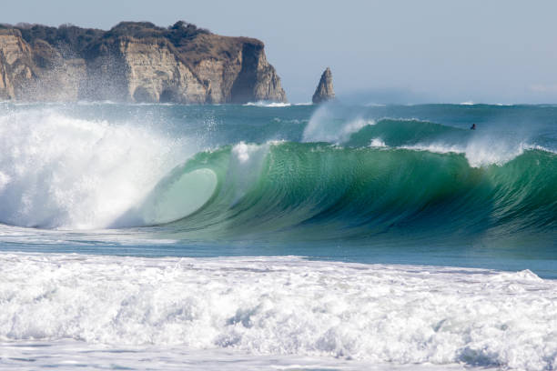istock Waves Breaking in the ocean close to Tokyo 1256780175