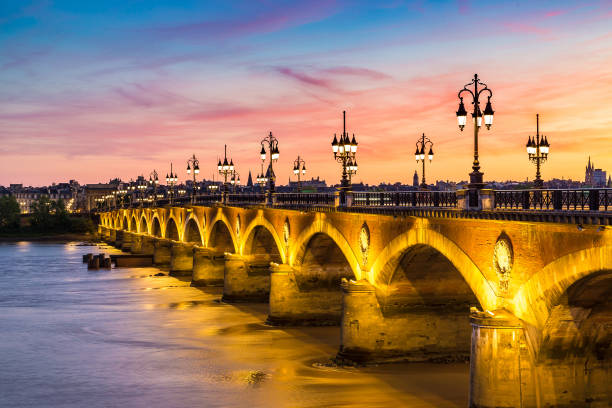 istock Old stony bridge in Bordeaux 1256783764