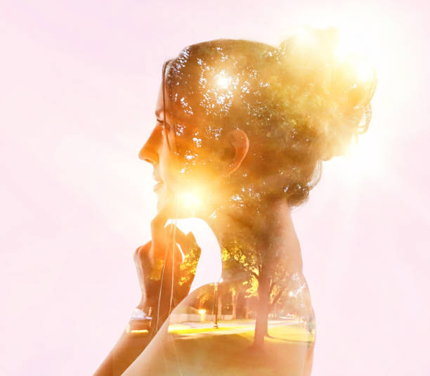 istock Multiple exposure of woman and nature 1256784969