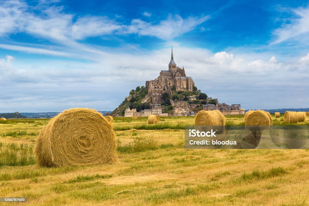 Mont Saint Michele, France Mont Saint Michele abbey in a beautiful summer day, France Mont Saint-Michel Stock Photo
