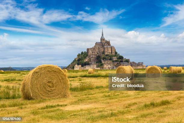 Mont Saint Michele France Stock Photo - Download Image Now - Mont Saint-Michel, Agricultural Field, Architecture