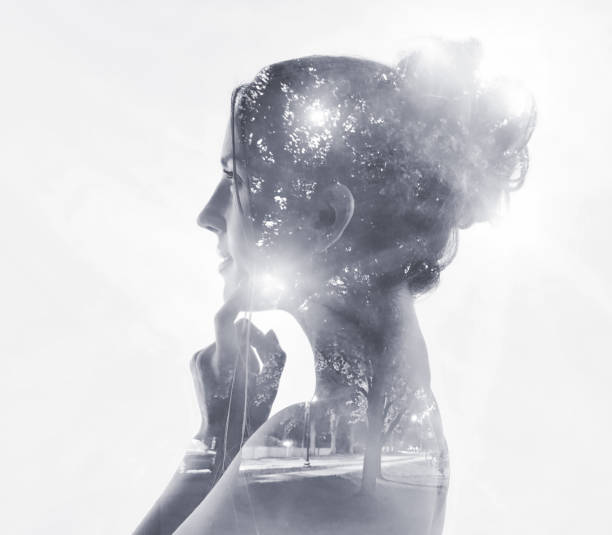 istock Multiple exposure of woman and nature 1256789285
