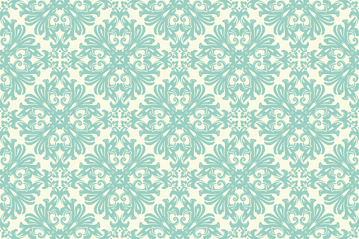 Antique Scroll Pattern Hand Drawn Seamless  Vector