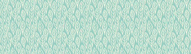 Hand Drawn Seamless Leaf / Feather Pattern Vector Seamless. Colors easily changed. foliate pattern stock illustrations