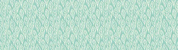 Vector illustration of Hand Drawn Seamless Leaf / Feather Pattern Vector