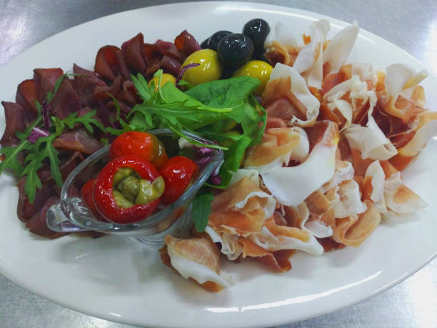 istock a plate of meat in a restaurant 1256805173