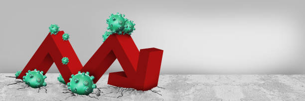 zweite welle 3d rendering eines corona-virus. - welle grafiken stock-fotos und bilder