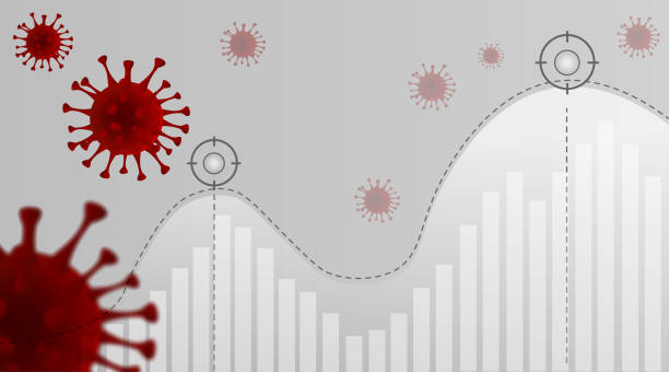 bildbanksillustrationer, clip art samt tecknat material och ikoner med suddiga röda virus illustration begrepp. - statistics corona