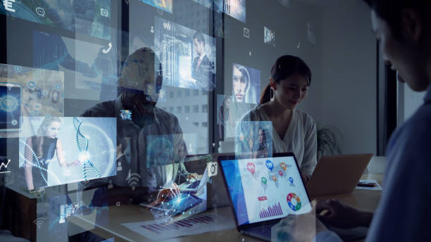 istock Visual contents concept. Social networking service. Streaming video. communication network. 1256813735