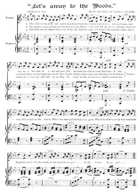 песня: давайте далеко в лес - sheet music stock illustrations