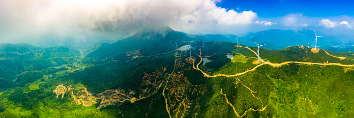 Uphill wind power station