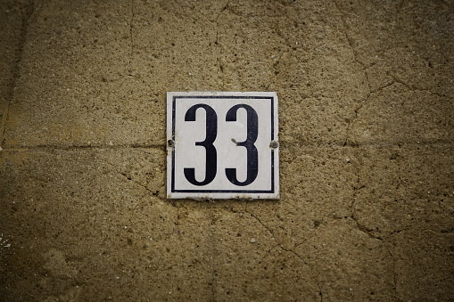 Number thirty-three, detail of odd number of information