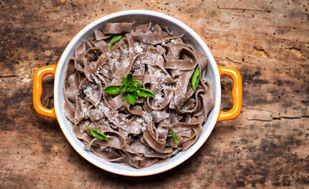 buckwheat pasta with parmesan and basil