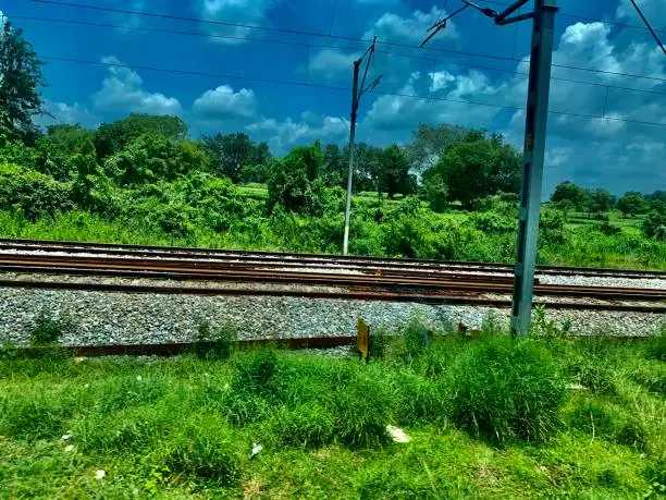 Photo of Railway tracks and lines running through the countryside