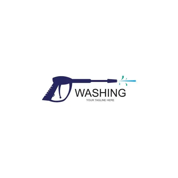 Vector illustration of Pressure washing logo template.