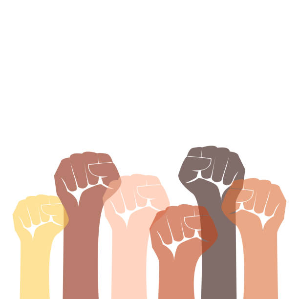 istock Demonstration, revolution, protest raised arm fist with Fight for Your Rights caption. 1256828884