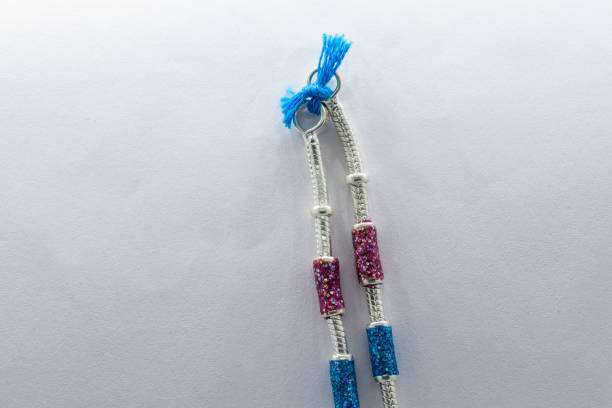 istock silver leg chain design with red and blue stones (anklet) 1256830580