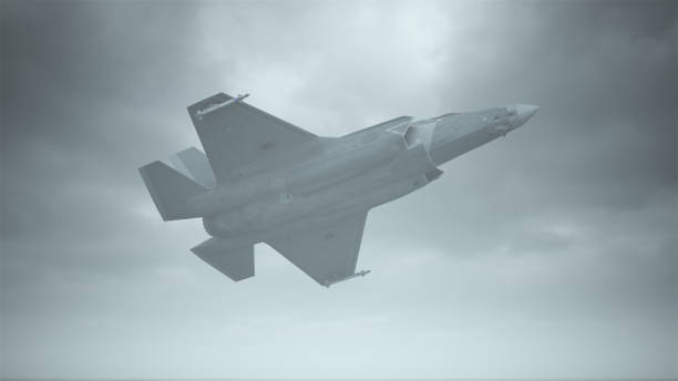istock Strike Fighter Jet Aircraft Flying Low Overcast Day 1256833456