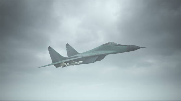 istock Tactical Jet Fighter Aircraft Flying Low Overcast Day 1256833469