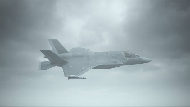 istock Strike Fighter Jet Aircraft Flying Low Overcast Day 1256833529