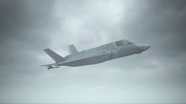 istock Strike Fighter Jet Aircraft Flying Low Overcast Day 1256833533