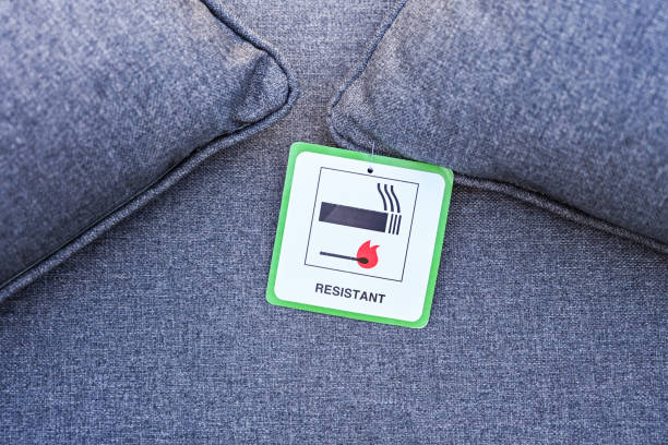 Fire safety label on furniture