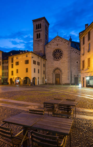 istock Como - The Basilica di San Fedele and square at dusk. 1256834657