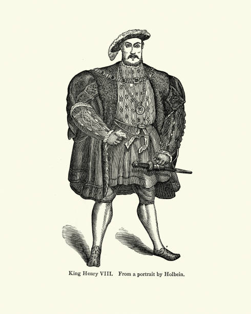 ilustrações de stock, clip art, desenhos animados e ícones de king henry viii of england - henry viii tudor style king nobility