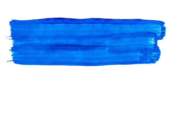 istock Blue brush stroke isolated on white background 1256845071