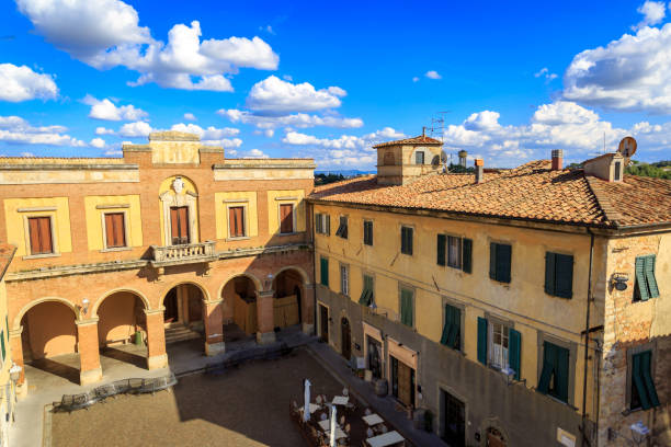 Town square in Lari, Tuscany, Italy