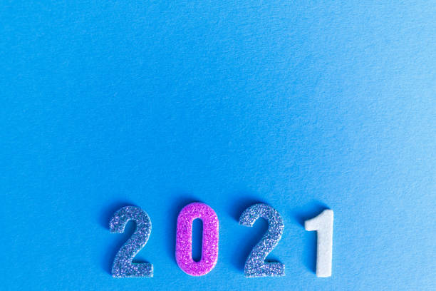 istock Happy 2021 new year flatlay, glitter numbers 1256845835