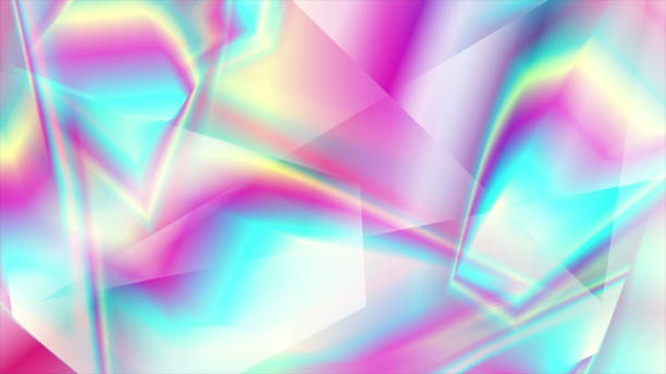istock Holographic glass polygonal shapes abstract background 1256846261