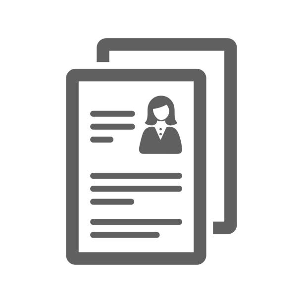 Cv, resume icon / gray color Cv, resume icon. Use for commercial, print media, web or any type of design projects. brief biography stock illustrations