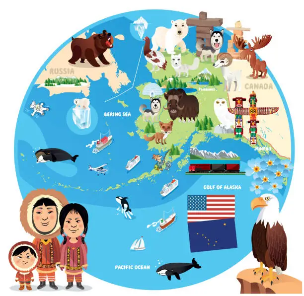 Vector illustration of Alaska Map