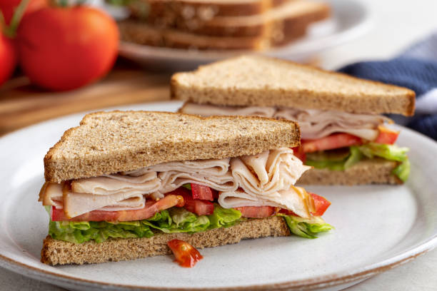istock Turkey Sandwich on Whole Wheat Bread 1256850407
