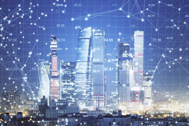 istock Point stock exchange statistics hologram 1256850627