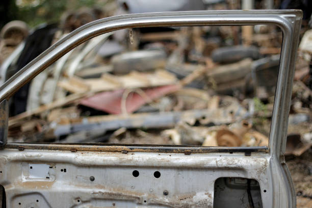 istock old car with retro design abandoned as scrap 1256850683